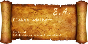 Elekes Adalbert névjegykártya
